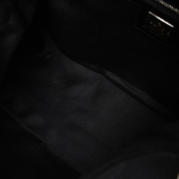 FENDI Mamma Bucket Handbag 26325 Cotton Jersey Black Silver Hardware Good Condition Used 4a000499