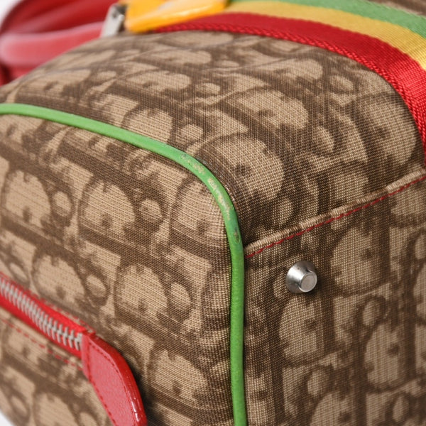 Christian Dior Handbag 05-MA-0054 Trotter pattern Rasta color Brown Galliano period Good condition Used 4a001670