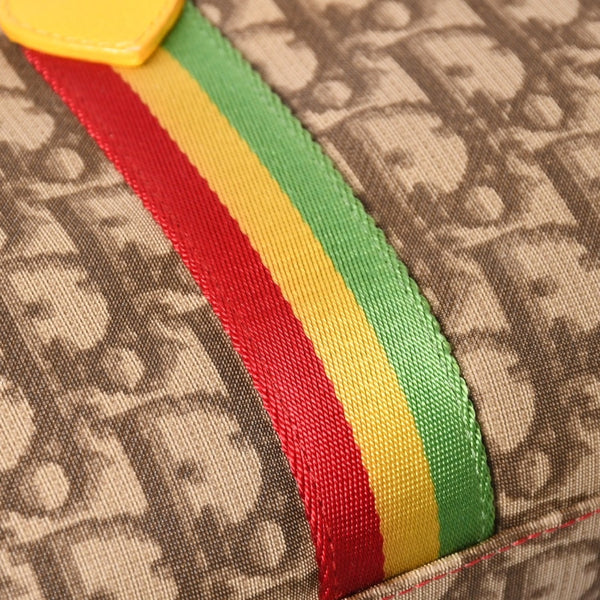 Christian Dior Handbag 05-MA-0054 Trotter pattern Rasta color Brown Galliano period Good condition Used 4a001670