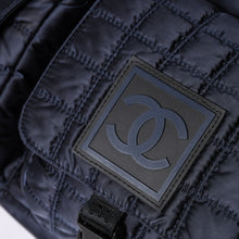 画像をギャラリービューアに読み込む, 極美品 CHANEL シャネル ショルダーバッグ 9番台 スポーツライン ネイビー ブラック ナイロン 中古 4a001674