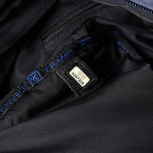 Very Good Condition CHANEL Shoulder Bag No. 9 Sports Line Navy Black Nylon Used 4a001674