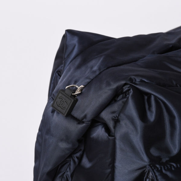 Very Good Condition CHANEL Shoulder Bag No. 9 Sports Line Navy Black Nylon Used 4a001674