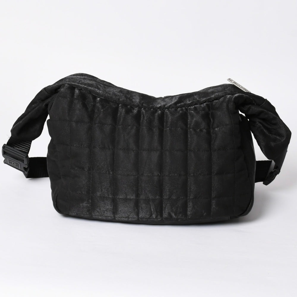 CHANEL シャネル スポーツライン ココマーク チョコバー キルティング 10番台 ブラック ショルダーバッグ 美品 中古 4a001673