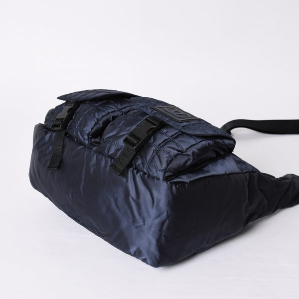 Very Good Condition CHANEL Shoulder Bag No. 9 Sports Line Navy Black Nylon Used 4a001674