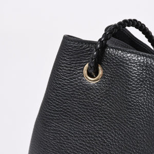 極美品 GUCCI グッチ GGキャンバス レザー ショルダーバッグ トートバッグ バンブー 419689 ブラック ゴールド 美品 中古 4a001645