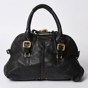 極美品 CHLOE クロエ パディントン ブラック ゴールド金具 ハンドバッグ トートバッグ レザー 04-07-532 4a001669