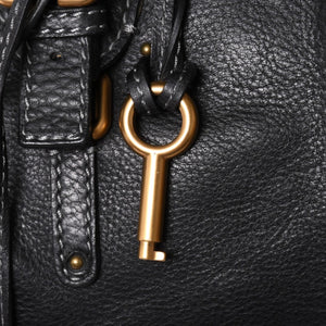 極美品 CHLOE クロエ パディントン ブラック ゴールド金具 ハンドバッグ トートバッグ レザー 04-07-532 4a001669