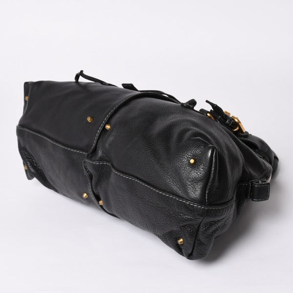 極美品 CHLOE クロエ パディントン ブラック ゴールド金具 ハンドバッグ トートバッグ レザー 04-07-532 4a001669