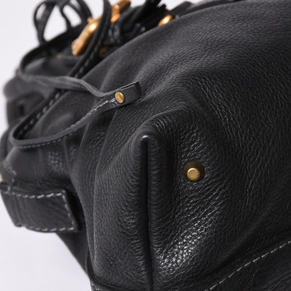極美品 CHLOE クロエ パディントン ブラック ゴールド金具 ハンドバッグ トートバッグ レザー 04-07-532 4a001669