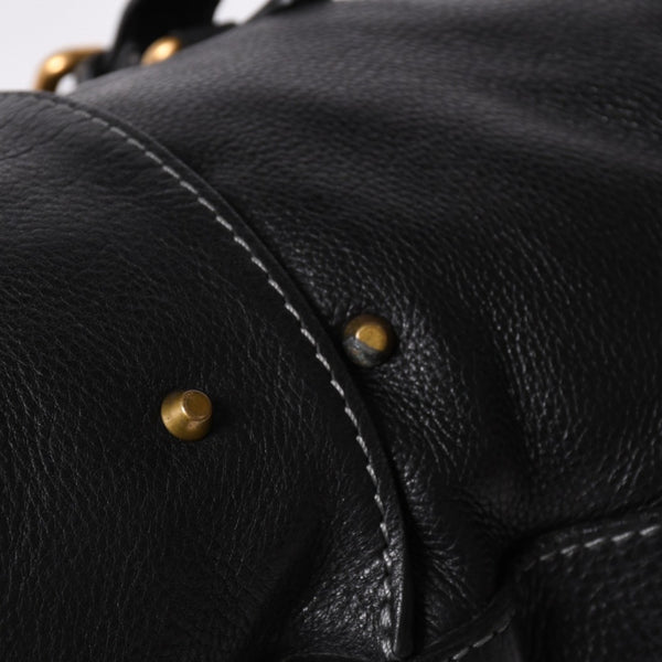 極美品 CHLOE クロエ パディントン ブラック ゴールド金具 ハンドバッグ トートバッグ レザー 04-07-532 4a001669