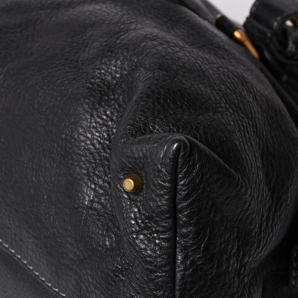 極美品 CHLOE クロエ パディントン ブラック ゴールド金具 ハンドバッグ トートバッグ レザー 04-07-532 4a001669