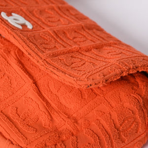 CHANEL Cocomark Matelasse Handbag Plastic Chain Pile No. 7 2002 Orange White Good Condition Used 4a001677