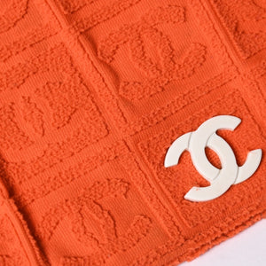 CHANEL Cocomark Matelasse Handbag Plastic Chain Pile No. 7 2002 Orange White Good Condition Used 4a001677