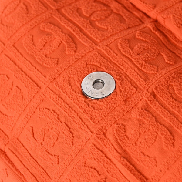 CHANEL Cocomark Matelasse Handbag Plastic Chain Pile No. 7 2002 Orange White Good Condition Used 4a001677
