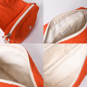 CHANEL Cocomark Matelasse Handbag Plastic Chain Pile No. 7 2002 Orange White Good Condition Used 4a001677