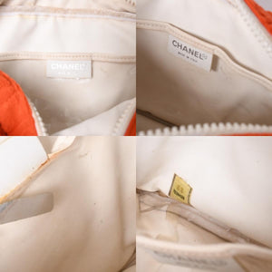 CHANEL Cocomark Matelasse Handbag Plastic Chain Pile No. 7 2002 Orange White Good Condition Used 4a001677