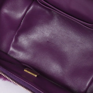 Very Good Condition CHANEL Coco Mark Vanity 2WAY Shoulder Bag Shearling 22AW AS3357 Purple Gold Hardware Used 4a001469