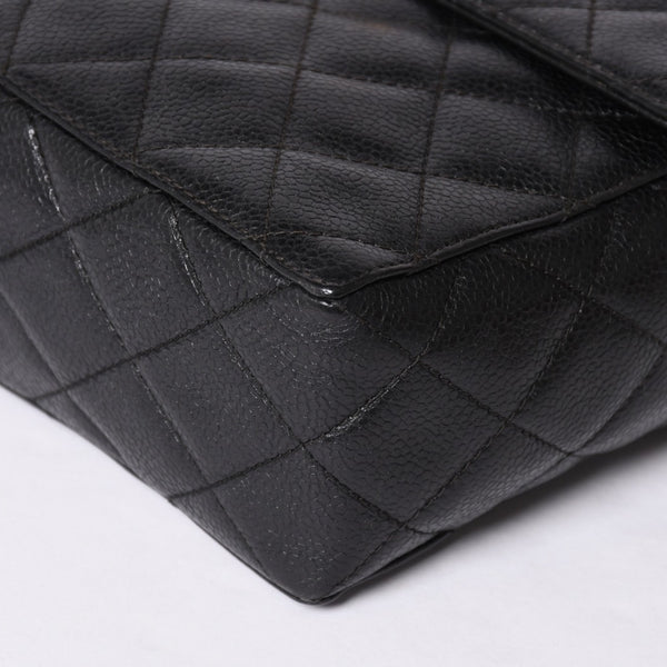 CHANEL Shoulder Bag No. 4 Coco Mark Caviar Skin Black Quilted Gold Hardware Made in Italy Good Condition Used 4a001441