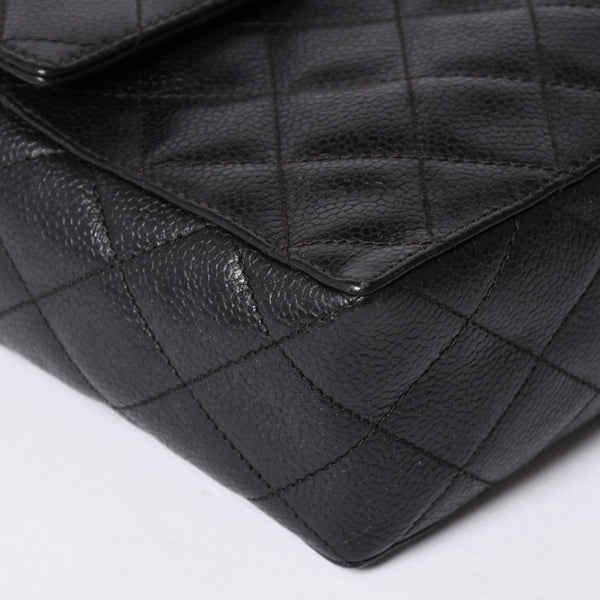 CHANEL Shoulder Bag No. 4 Coco Mark Caviar Skin Black Quilted Gold Hardware Made in Italy Good Condition Used 4a001441