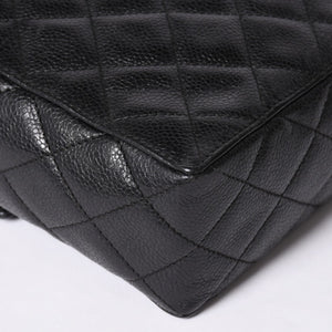 CHANEL Shoulder Bag No. 4 Coco Mark Caviar Skin Black Quilted Gold Hardware Made in Italy Good Condition Used 4a001441