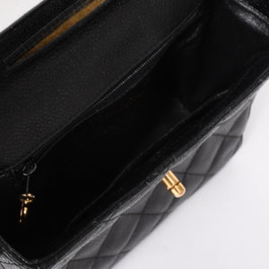 CHANEL Shoulder Bag No. 4 Coco Mark Caviar Skin Black Quilted Gold Hardware Made in Italy Good Condition Used 4a001441