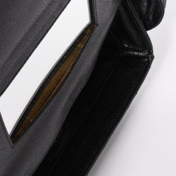 CHANEL Shoulder Bag No. 4 Coco Mark Caviar Skin Black Quilted Gold Hardware Made in Italy Good Condition Used 4a001441