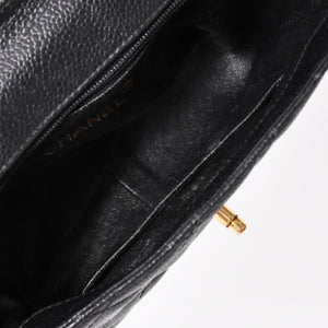 CHANEL Shoulder Bag No. 4 Coco Mark Caviar Skin Black Quilted Gold Hardware Made in Italy Good Condition Used 4a001441