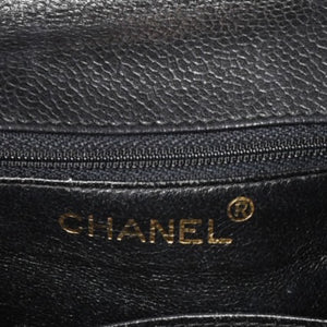 CHANEL Shoulder Bag No. 4 Coco Mark Caviar Skin Black Quilted Gold Hardware Made in Italy Good Condition Used 4a001441