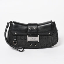 Load image into Gallery viewer, Christian Dior クリスチャンディオール ストリートシック トロッター ハンドバッグ ブラック コットンキャンバス レザー 15-MA-0043 シルバー金具 美品 中古 4a001683