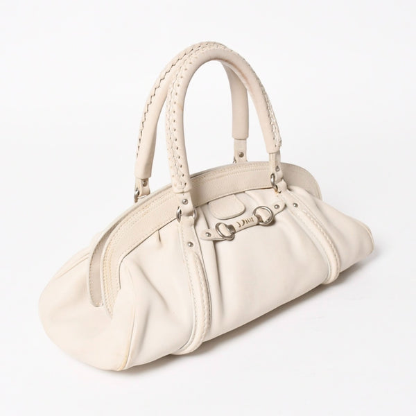 Christian Dior Christian Dior Handbag White Silver Hardware 07-RU-1026 Good Condition Used 4a003031
