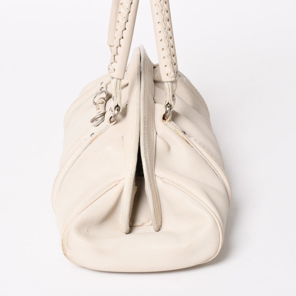 Christian Dior Christian Dior Handbag White Silver Hardware 07-RU-1026 Good Condition Used 4a003031