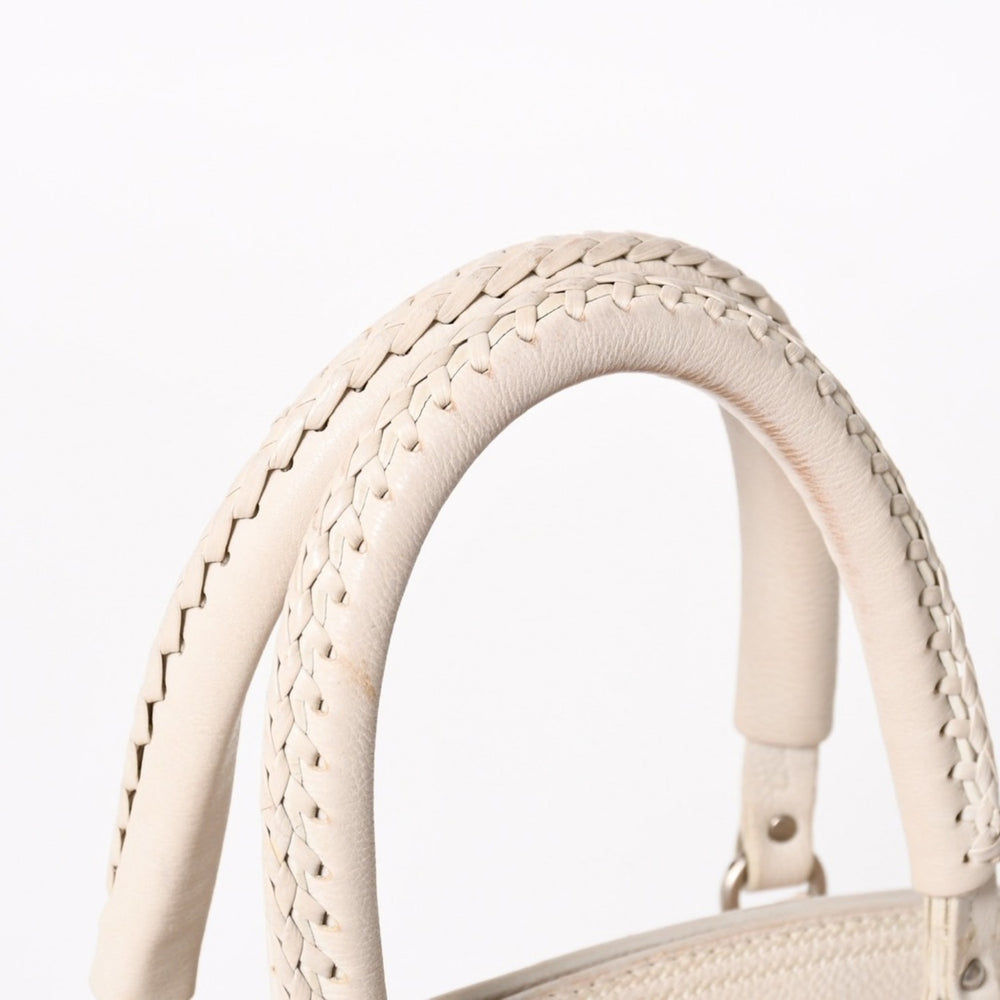 Christian Dior クリスチャンディオール ハンドバッグ ホワイト シルバー金具 07-RU-1026 美品 中古 4a003031
