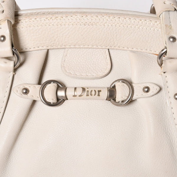 Christian Dior Christian Dior Handbag White Silver Hardware 07-RU-1026 Good Condition Used 4a003031