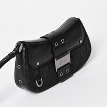 Load image into Gallery viewer, Christian Dior クリスチャンディオール ストリートシック トロッター ハンドバッグ ブラック コットンキャンバス レザー 15-MA-0043 シルバー金具 美品 中古 4a001683