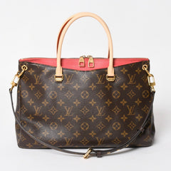LOUIS VUITTON ルイヴィトン パラス ハンドバッグ M40466 モノグラムキャンバス ヌメ革 SN0185 ショルダーバッグ ブラウン ピンク ゴールド金具 美品 中古 4a004349