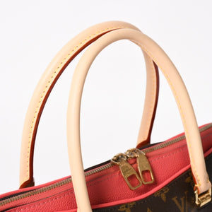 LOUIS VUITTON ルイヴィトン パラス ハンドバッグ M40466 モノグラムキャンバス ヌメ革 SN0185 ショルダーバッグ ブラウン ピンク ゴールド金具 美品 中古 4a004349