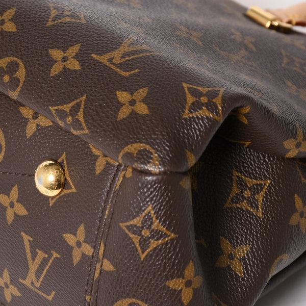 LOUIS VUITTON ルイヴィトン パラス ハンドバッグ M40466 モノグラムキャンバス ヌメ革 SN0185 ショルダーバッグ ブラウン ピンク ゴールド金具 美品 中古 4a004349
