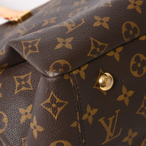 LOUIS VUITTON ルイヴィトン パラス ハンドバッグ M40466 モノグラムキャンバス ヌメ革 SN0185 ショルダーバッグ ブラウン ピンク ゴールド金具 美品 中古 4a004349