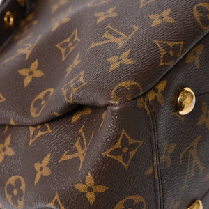 LOUIS VUITTON ルイヴィトン パラス ハンドバッグ M40466 モノグラムキャンバス ヌメ革 SN0185 ショルダーバッグ ブラウン ピンク ゴールド金具 美品 中古 4a004349