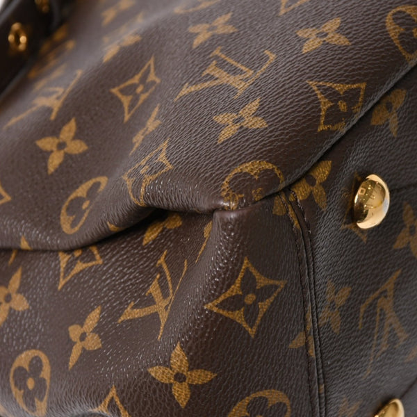 LOUIS VUITTON ルイヴィトン パラス ハンドバッグ M40466 モノグラムキャンバス ヌメ革 SN0185 ショルダーバッグ ブラウン ピンク ゴールド金具 美品 中古 4a004349