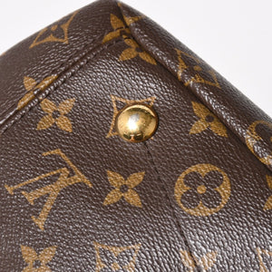 LOUIS VUITTON ルイヴィトン パラス ハンドバッグ M40466 モノグラムキャンバス ヌメ革 SN0185 ショルダーバッグ ブラウン ピンク ゴールド金具 美品 中古 4a004349