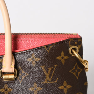LOUIS VUITTON ルイヴィトン パラス ハンドバッグ M40466 モノグラムキャンバス ヌメ革 SN0185 ショルダーバッグ ブラウン ピンク ゴールド金具 美品 中古 4a004349