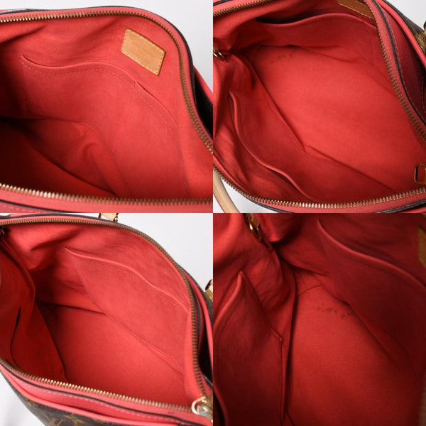 LOUIS VUITTON ルイヴィトン パラス ハンドバッグ M40466 モノグラムキャンバス ヌメ革 SN0185 ショルダーバッグ ブラウン ピンク ゴールド金具 美品 中古 4a004349