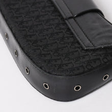 Load image into Gallery viewer, Christian Dior クリスチャンディオール ストリートシック トロッター ハンドバッグ ブラック コットンキャンバス レザー 15-MA-0043 シルバー金具 美品 中古 4a001683