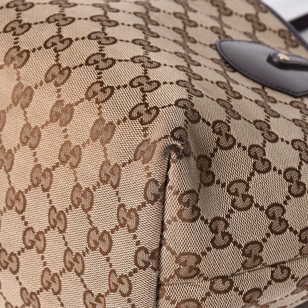 GUCCI グッチ JOLLY TOTE BAG ジョリー トートバッグ 211976 GGキャンバス パテントレザー チャーム付き 美品 中古 4a001685