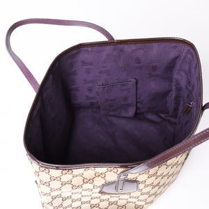 GUCCI グッチ JOLLY TOTE BAG ジョリー トートバッグ 211976 GGキャンバス パテントレザー チャーム付き 美品 中古 4a001685