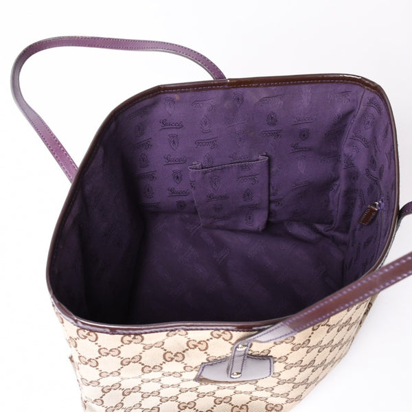 GUCCI グッチ JOLLY TOTE BAG ジョリー トートバッグ 211976 GGキャンバス パテントレザー チャーム付き 美品 中古 4a001685