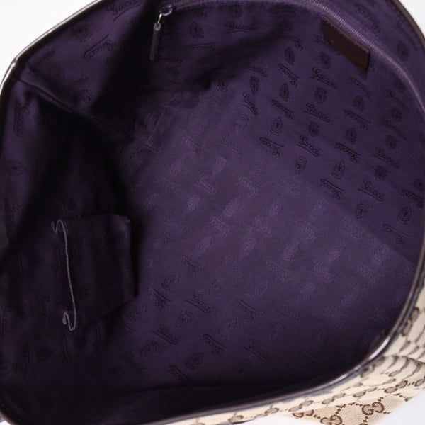 GUCCI グッチ JOLLY TOTE BAG ジョリー トートバッグ 211976 GGキャンバス パテントレザー チャーム付き 美品 中古 4a001685