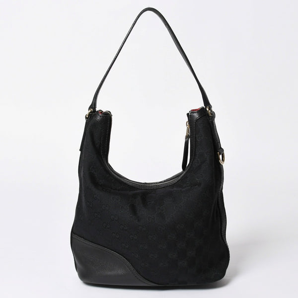 GUCCI Gucci GG Canvas Black Color Shoulder Bag 182491 Gold Hardware Sherry Line Good Condition Used 4a001649