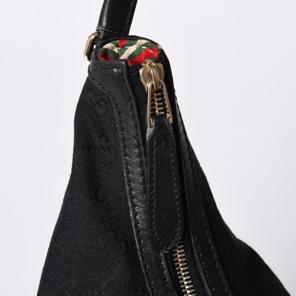 GUCCI Gucci GG Canvas Black Color Shoulder Bag 182491 Gold Hardware Sherry Line Good Condition Used 4a001649